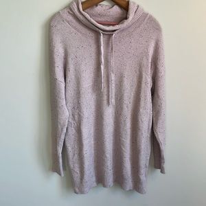 PureJill by J. Jill Speckled Pink Cowl Neck Tunic Sweater Women’s Size M
